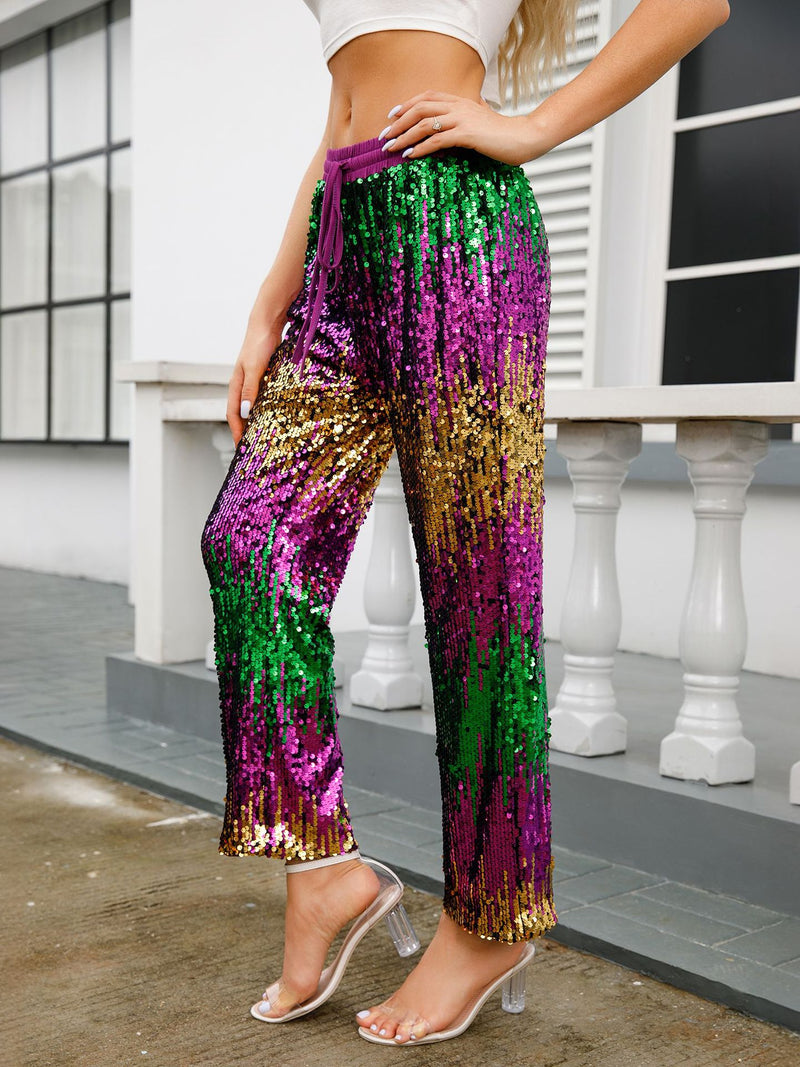 Casual Gradient Color Sequin Pants GYLY 10483