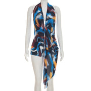 Halterneck Print Mesh Tie Up Romper GSZM Q26RP035