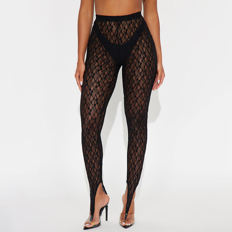 See Through Lace Tight Pants GDSF D26PT105