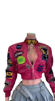 Long Sleeve Embroidered Jacket Baseball Coat GFCF 1293