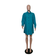 Plus Size Single Breasted Solid Color Cardigan Shirt QYXZ 9951