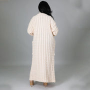 Plus Size Fashion Long Sleeve Long Sweater Jacket GOSD 6813