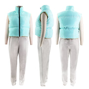Contrast Color Sleeveless Pad Thicken Vest Jacket SFY 483