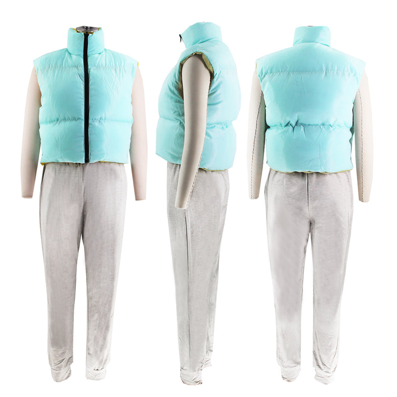Contrast Color Sleeveless Pad Thicken Vest Jacket SFY 483