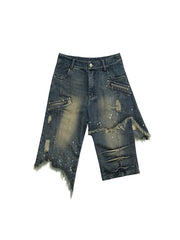 Fashion Irregular Raw Edge Fifth Jeans GYLN 7237