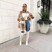 Plaid Cardigan Long Thin Jacket LSD 2265