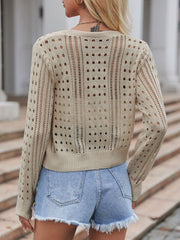 Long Sleeve Knits Hollow Out Short Coat GQNF Y00218TM