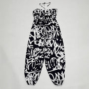 Plus Size Print Halterneck Loose Jumpsuit QMZF 1887