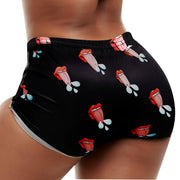 Letter Print Tight Short QYMF 3057