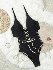 Contrast Color Bandage One Piece Swimsuit GCAY Y111