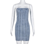 Sexy Wrap Front Denim Bodycon Dress GYHF 9220DD
