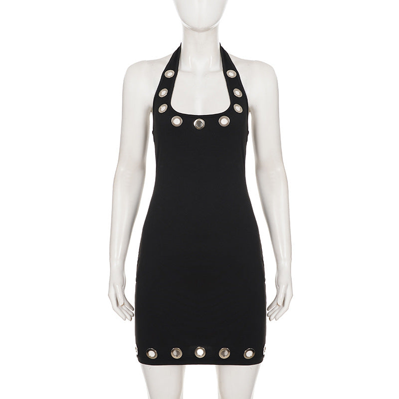 U Neck Hollow Out Mini Dress GPKJ MR49211