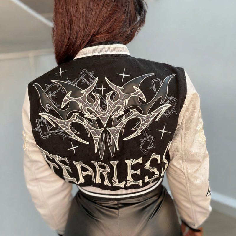 Letter Print Long Sleeve Contrast Color Coat YNSF 8002