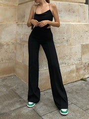 Casual Loose Solid Wide Leg Pants GHYX 027