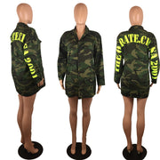 Casual Fashion Camouflage Letter Print Coats GCYF 9026