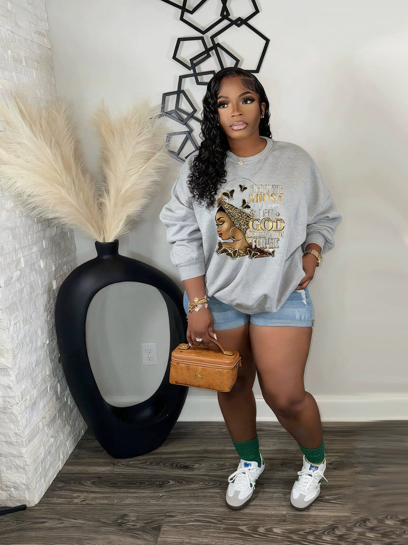 Letter Print Long Sleeve Sweatshirt SFY 797
