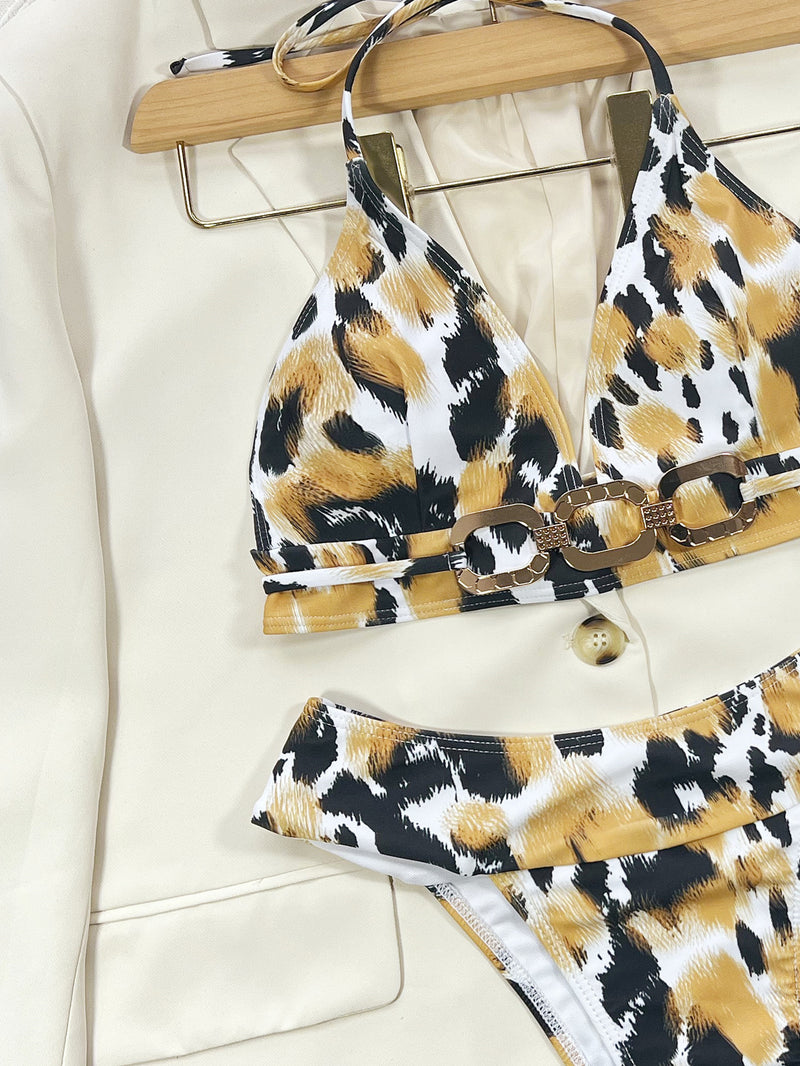 Leopard Printed Swimsuit 2 Piece CSYZ C310K