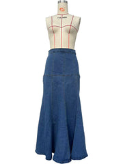 Fashion Denim Solid Half Body Skirt OD 8681