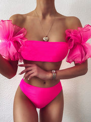 Solid Color Tube Top Swimsuit Two Piece Set CSYZ B118W