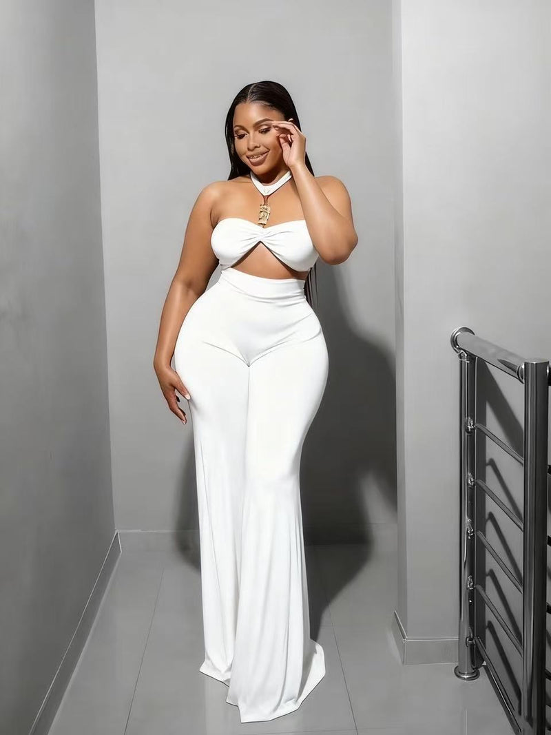 Sexy Halterneck Hollow Out Jumpsuit GADE 10086