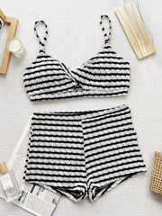 Black White Contrast Color 2 Piece Swimsuit CSYZ D836W