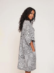Printed Seven Split Sleeve Loose Cardigan Coat SFY 603