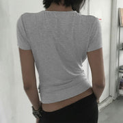 Short Sleeve Ruched T Shirts GPKJ MR48422