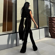 Mesh Sleeveless Ribbon Slim Jumpsuit GYME K25Q90612