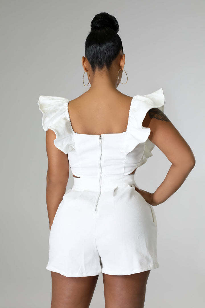 Plus Size One Shoulder Solid Color Romper GHXF HX0206