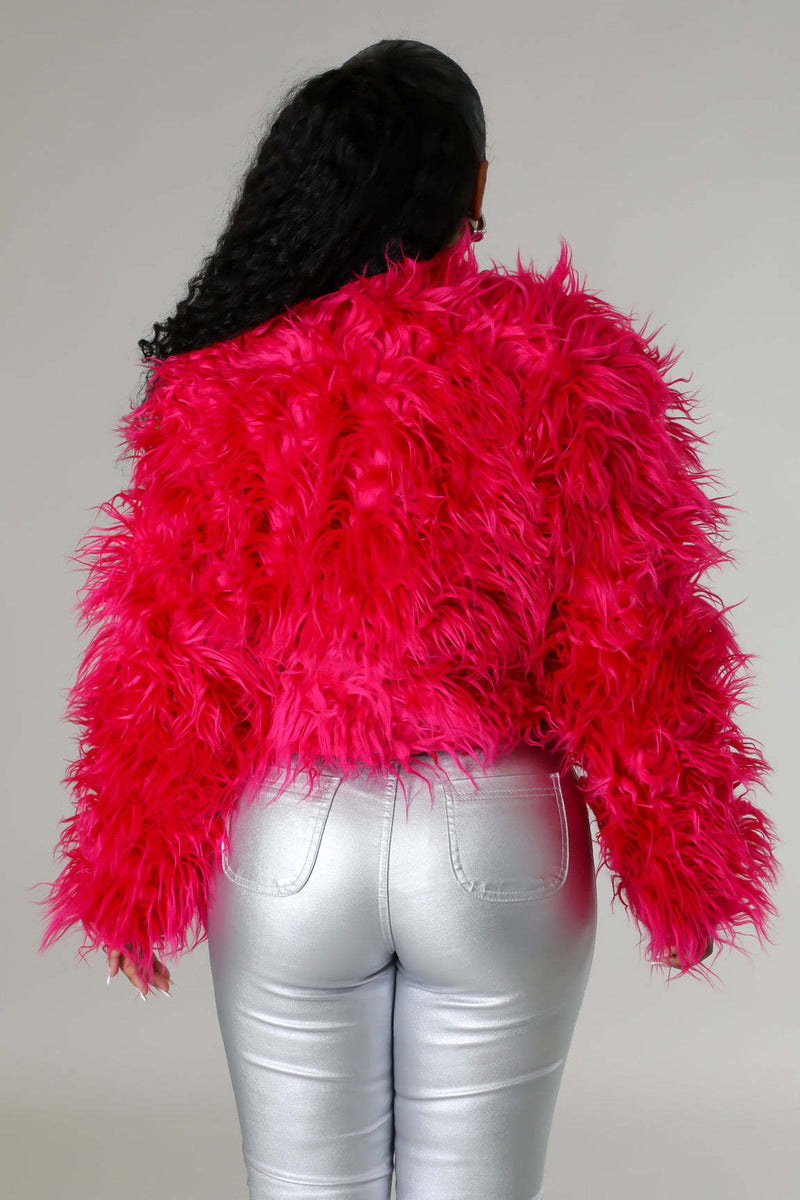 Solid Color Long Sleeve Plush Coat GXHF M81016