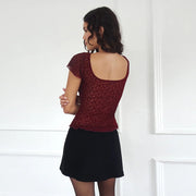 Sexy Split Slim Fly Sleeve T Shirt FL YL24608DGO