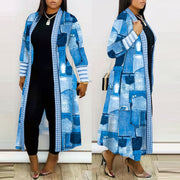 Fashion Print Long Sleeve Long Cardigan XHSY 19611