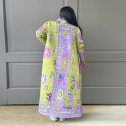 Print Color Block Long Sleeve Cardigan Coat YF 10634