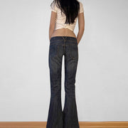 Casual Washed Flare Jeans GQLF 44330
