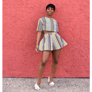 Casual Printed Wide Leg Shorts Without Top GDYF 6925