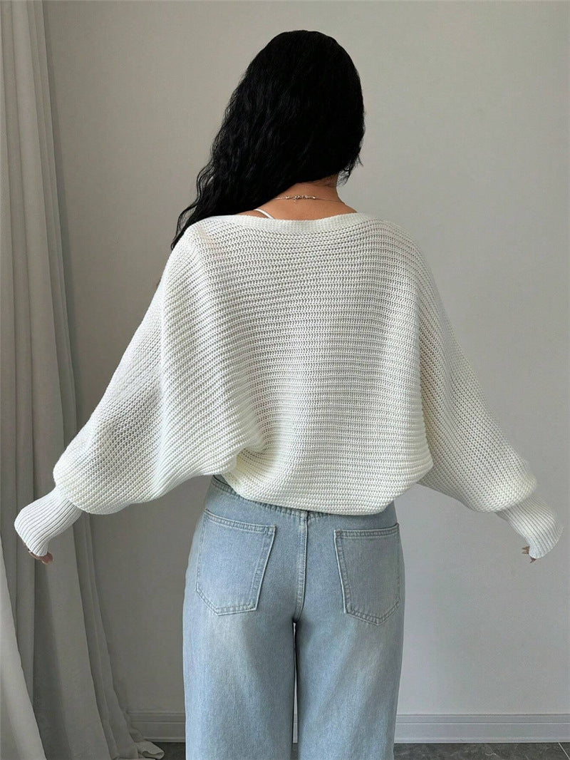 Loose Solid Color Knits Sweater Shawl Coat GZYF 1186