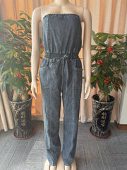 One Shoudler Denim Wide Leg Jumpsuit OSM 4506