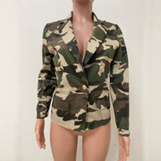 Lapel Camouflage Print Short Blazer Coat LSD 2620