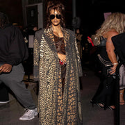Leopard Print Belt Trench Coat XEF K25C82416