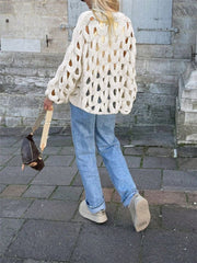 Hollow Out Long Sleeve Sweater GZYF 1195