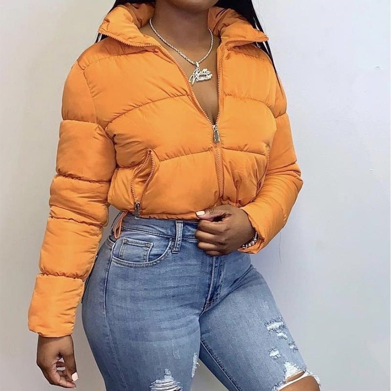 Solid Color Long Sleeve Warm Bread Coat GSZM A20504T