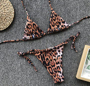 Sexy Leopard Print Bikinis Swimsuit Two Piece Set CSYZ 1986