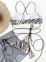 Sexy Leopard Print Swimsuit Two Piece Sets CSYZ B513Q