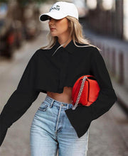 Long Sleeve Solid Color Short Shirt GYSM W0306