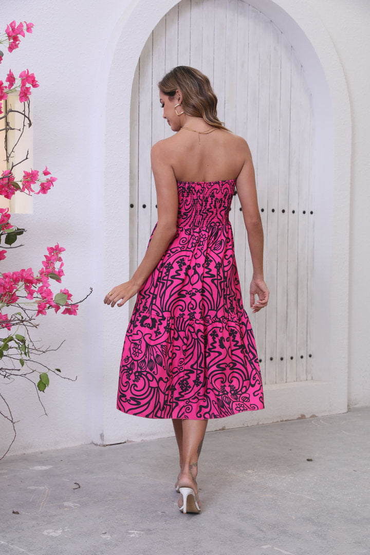 Print Big Swing Half Body Skirt XCFF 910
