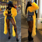 Thickened Faux Fur Long Coat Jacket YNSF 2658