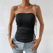 Solid Color Drawstring Wrap Chest Vest GYSQ CVEA2480