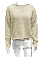 Solid Color Knits Pullover Sweater GQNF Y00274TM