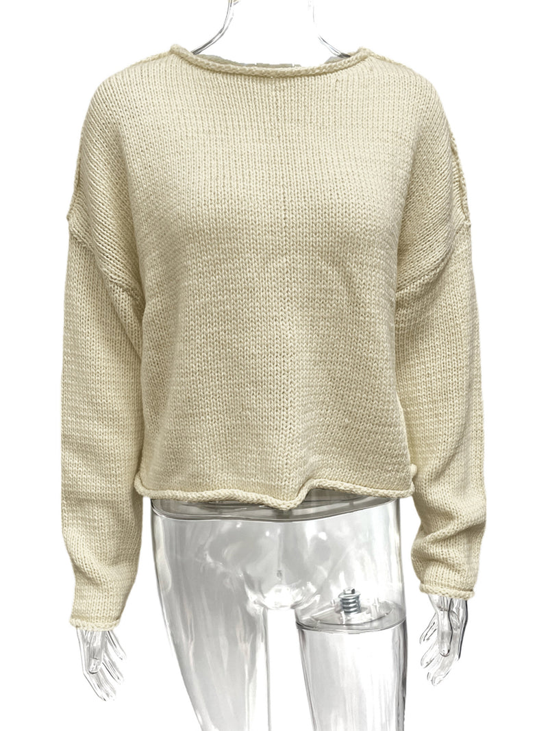 Solid Color Knits Pullover Sweater GQNF Y00274TM