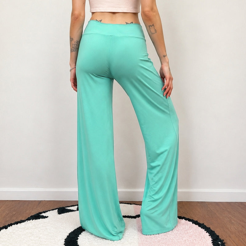 Solid Color Wide Leg Knits Pants GPKJ MR50455